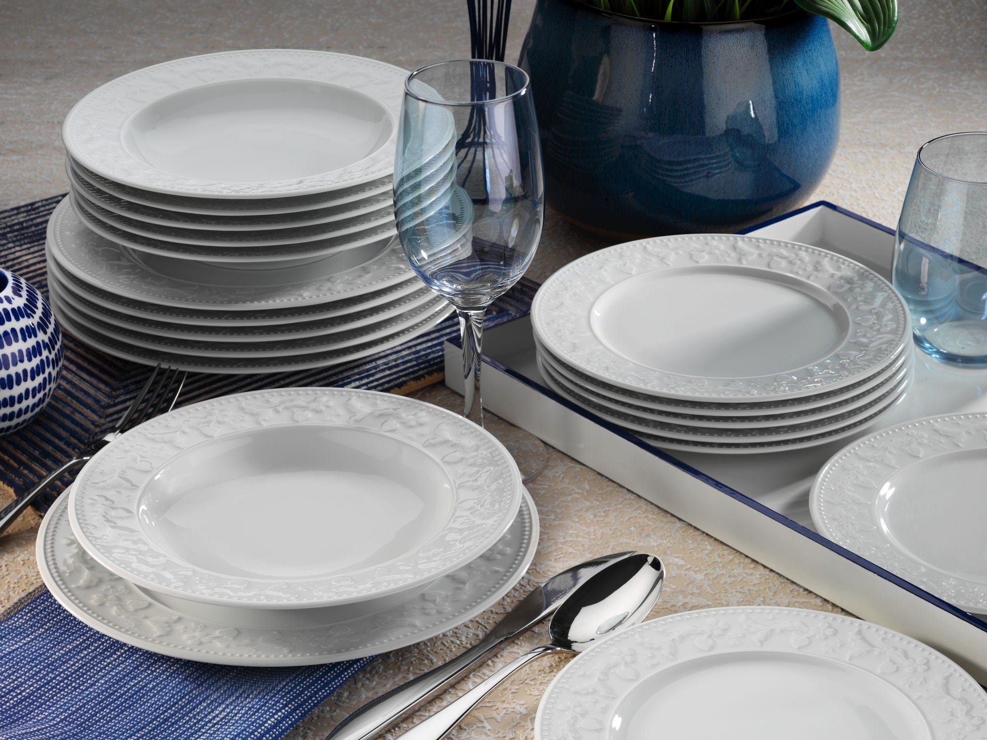 Asir Set vesela din portelan, Sava Alb, 24 piese