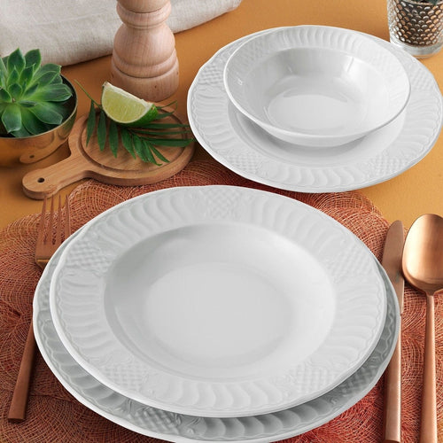 Asir Set vesela din portelan, Semba Alb, 18 piese