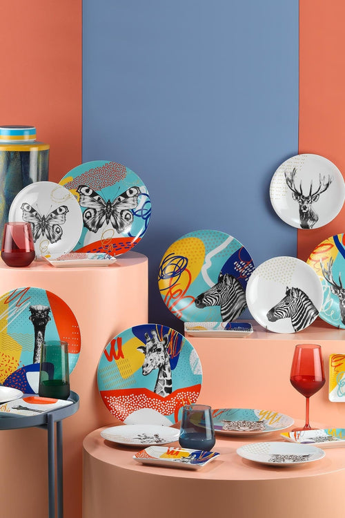 Asir Set vesela din portelan, Sherri Breakfast Multicolor, 18 piese