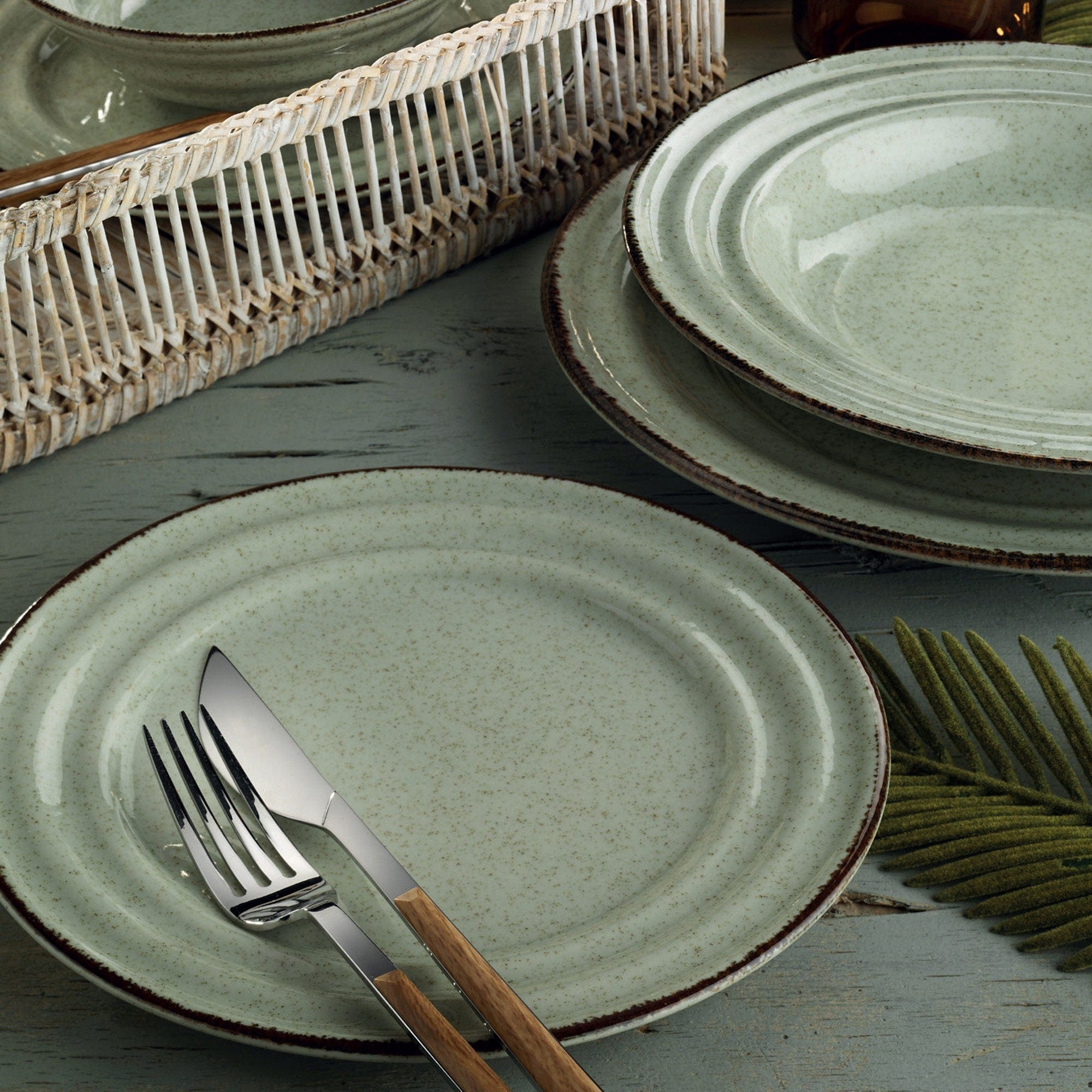 Asir Set vesela din portelan, Tina Verde, 18 piese