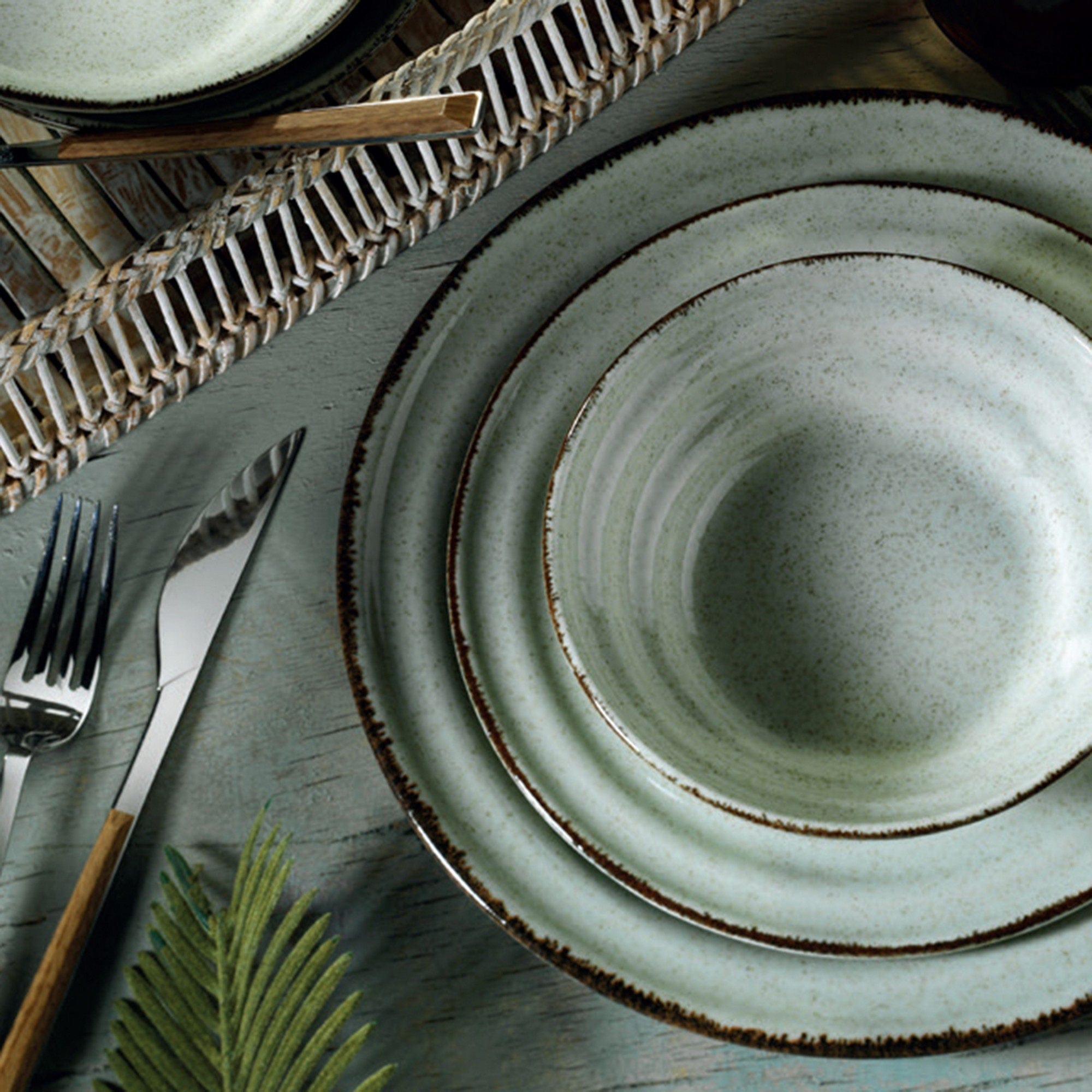 Asir Set vesela din portelan, Tina Verde, 18 piese