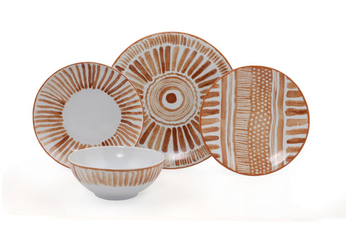 Asir Set vesela din portelan, Ziggo Maro / Alb, 24 piese