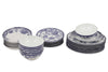 Asir Set vesela din portelan, Ziggy Albastru / Alb, 24 piese