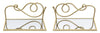 Set 2 etajere suspendate din metal si sticla, Couple Auriu, l41,5xA18xH20,5 cm (3)