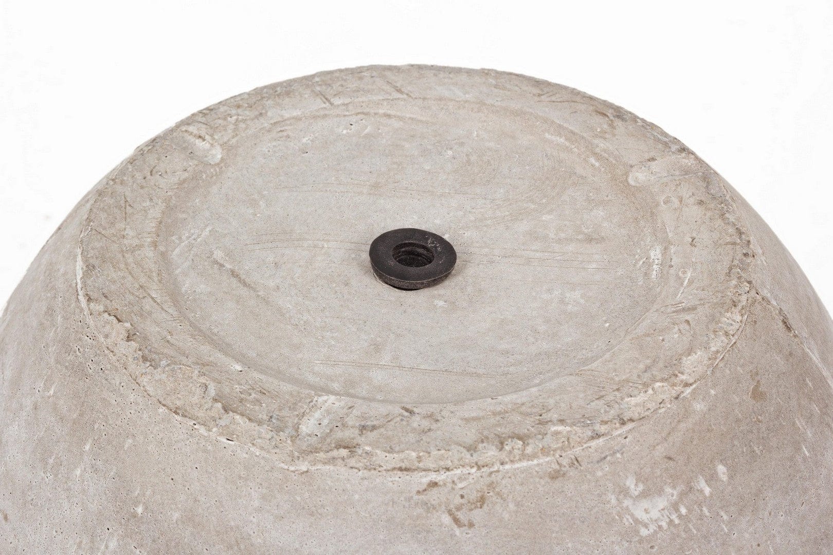 Set 2 ghivece din fibra de sticla si argila, Cement Round Grej, Ø42xH78 / Ø32xH62 cm (2)