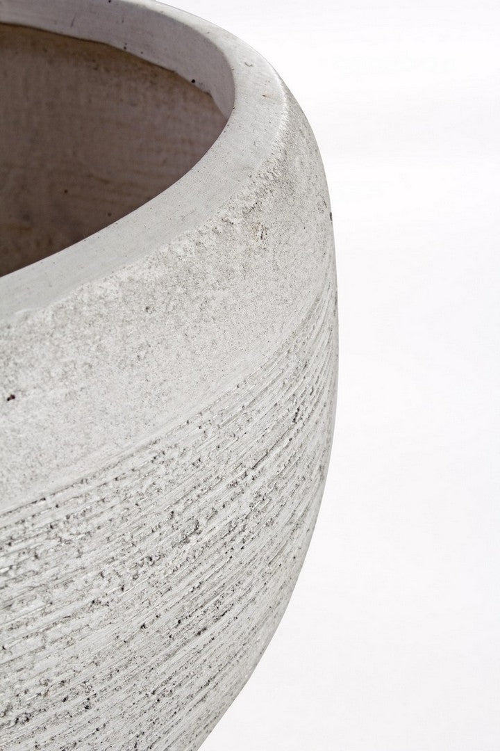 Set 2 ghivece din fibra de sticla si argila, Graffiti Bowl Gri Deschis, Ø53,5xH25,5 / Ø42,5xH21 cm (2)