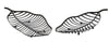 Set 2 platouri decorative metalice Leaf Couple Negru, L61xl25xH7,5 / L55xl20xH7,5 cm