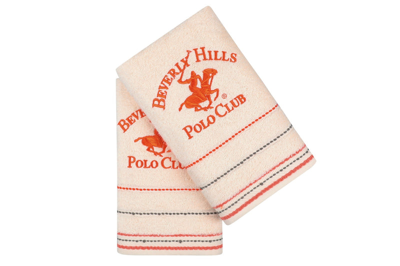 Set 2 prosoape baie din bumbac, Beverly Hills Polo Club 403 Crem, 50 x 90 cm (1)