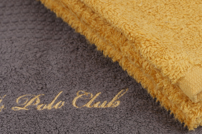 Set 2 prosoape baie din bumbac, Beverly Hills Polo Club 404 Gri Inchis / Mustariu, 50 x 90 cm (3)