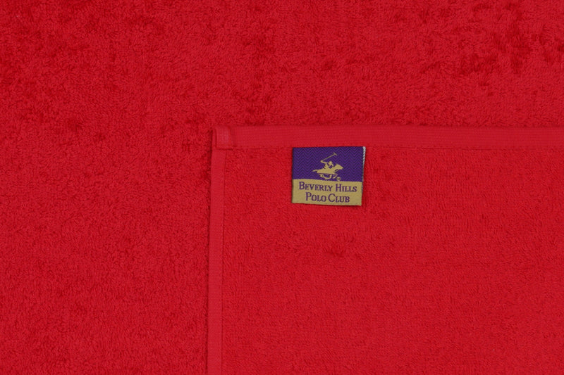 Set 2 prosoape baie din bumbac, Beverly Hills Polo Club 404 Rosu / Alb, 70 x 140 cm (7)