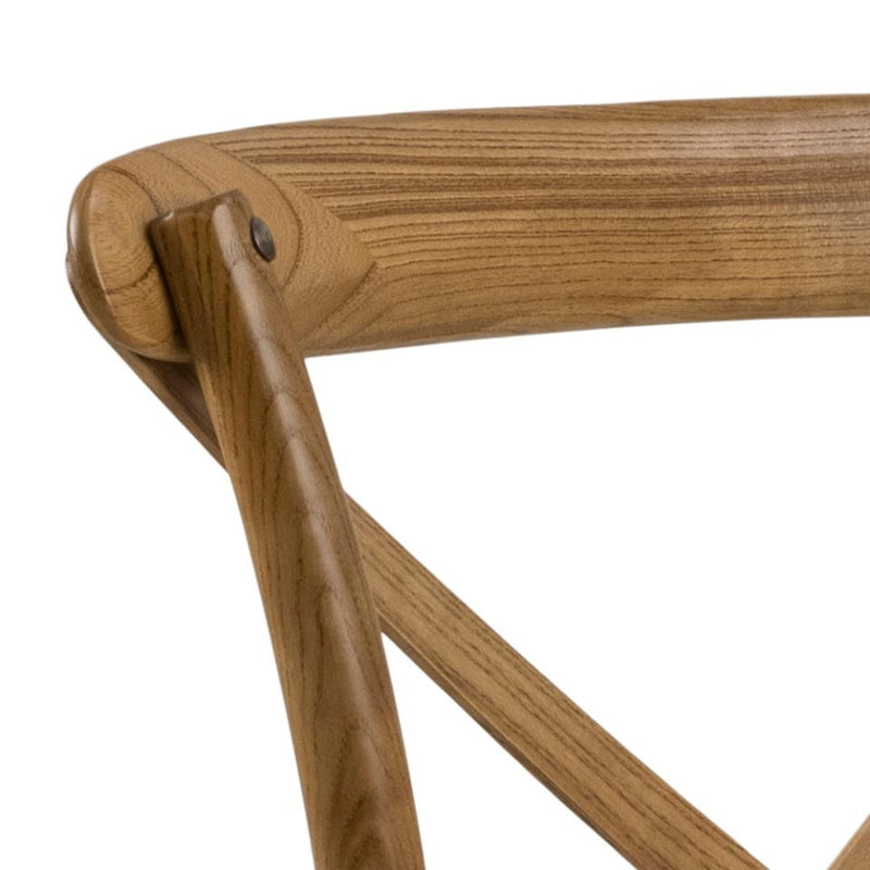 Set 2 scaune de bar din lemn de ulm, cu sezut din ratan Eileen Natural, l51xA55xH105 cm (6)