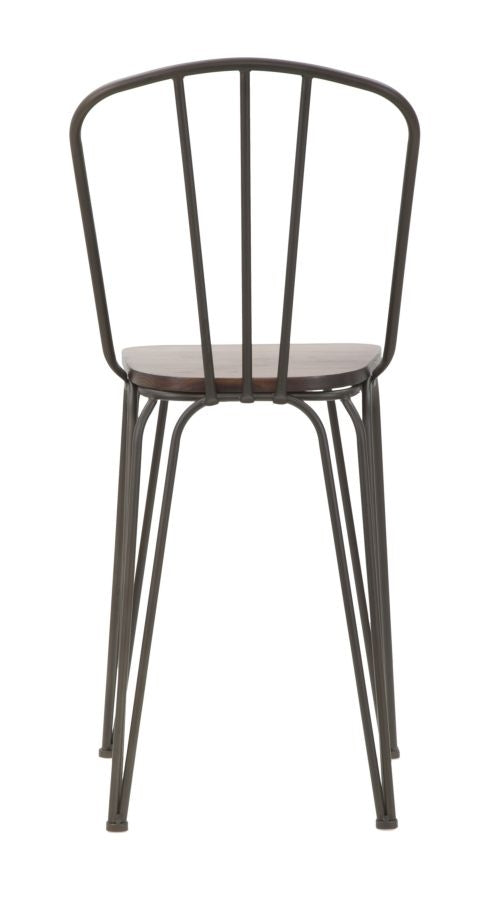 Set 2 scaune de bar din lemn de ulm si metal Harlem Natural / Gri, l54xA45xH102 cm (4)