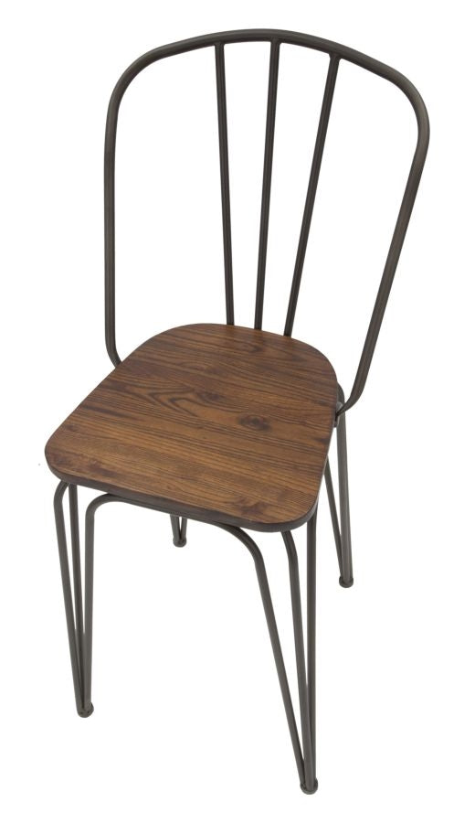 Set 2 scaune de bar din lemn de ulm si metal Harlem Natural / Gri, l54xA45xH102 cm (6)