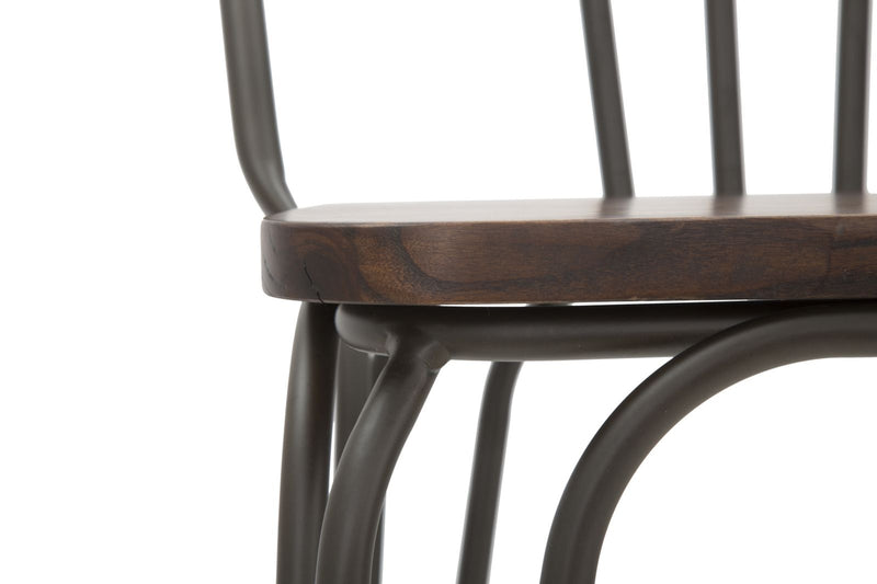 Set 2 scaune de bar din lemn de ulm si metal Harlem Natural / Gri, l54xA45xH102 cm (9)