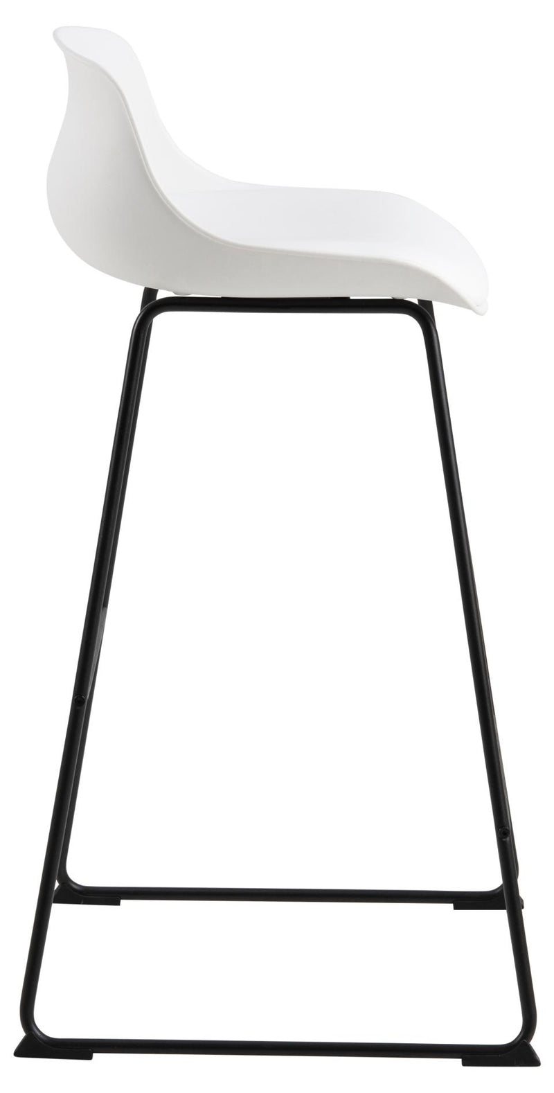Set 2 scaune de bar din plastic, sezut tapitat cu piele ecologica si picioare metalice, Tina Alb / Negru, l43xA49xH94 cm (2)