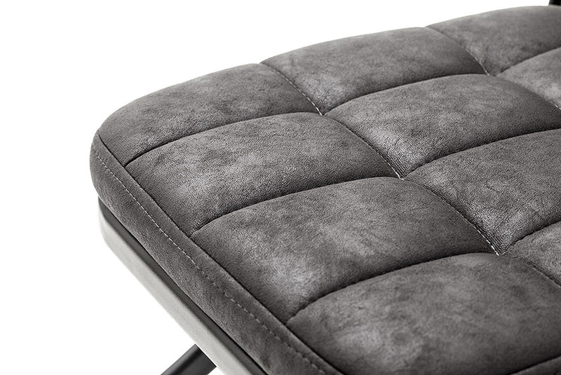 Set 2 scaune de bar rotative tapitate cu stofa si picioare metalice, Dundee Antracit / Negru, l42xA50xH80-102 cm (7)