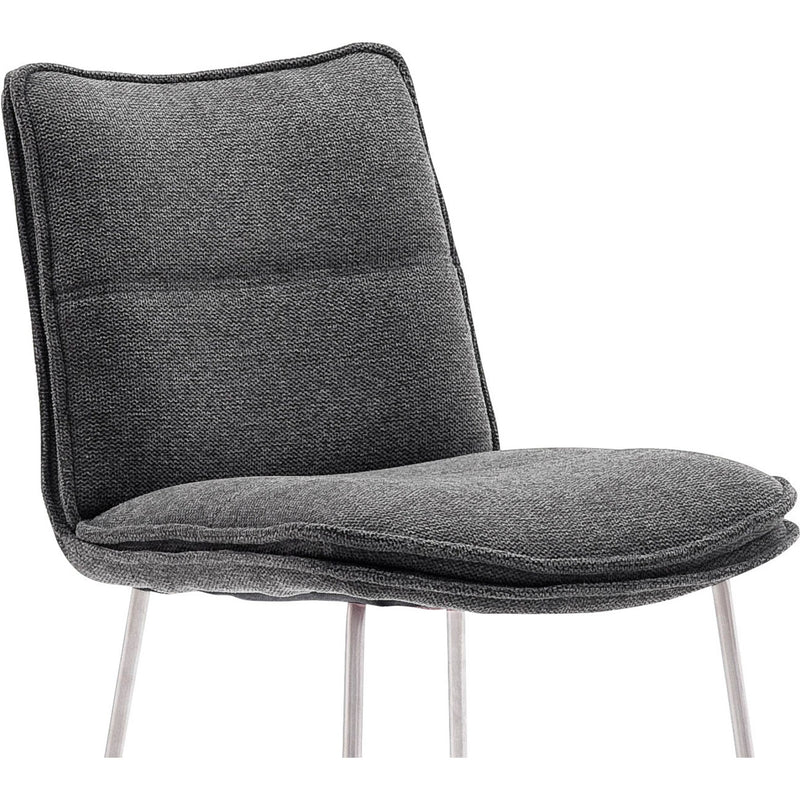 Set 2 scaune de bar rotative tapitate cu stofa si picioare metalice, Hampton Antracit / Crom, l45xA54xH110 cm (5)