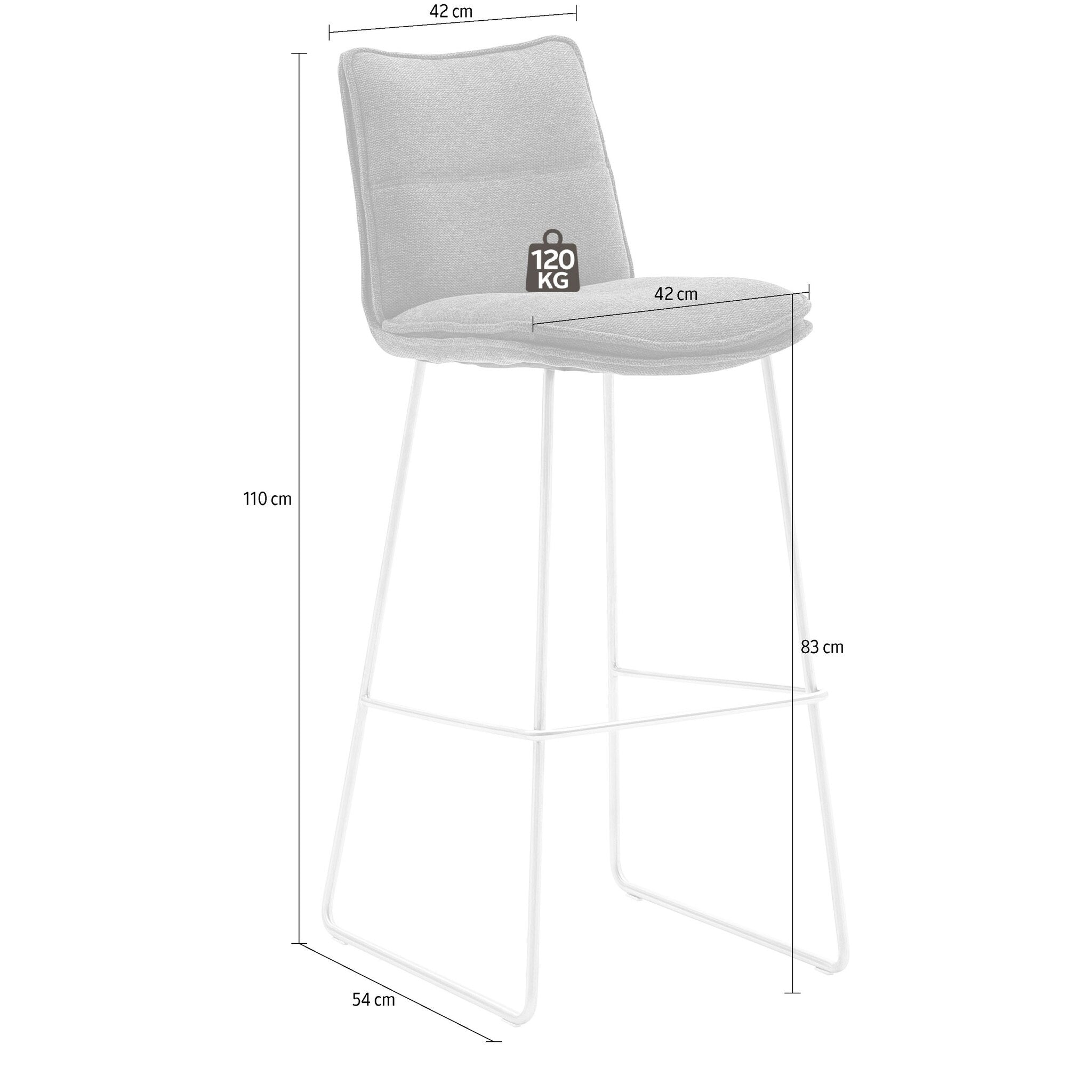Set 2 scaune de bar rotative tapitate cu stofa si picioare metalice, Hampton Verde Olive / Crom, l45xA54xH110 cm (3)