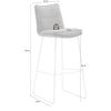 Set 2 scaune de bar rotative tapitate cu stofa si picioare metalice, Hampton Verde Olive / Crom, l45xA54xH110 cm (3)