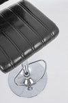 Set 2 scaune de bar tapitate cu piele ecologica si picior metalic Barclay Negru / Crom, l46xA51,5xH88,5-109,5 cm (3)