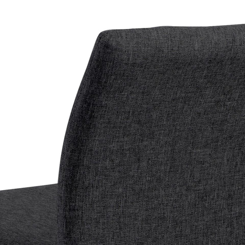 Set 2 scaune de bar tapitate cu stofa si picioare metalice Demina Gri inchis / Negru, l41,5xA50xH100,5 cm (5)