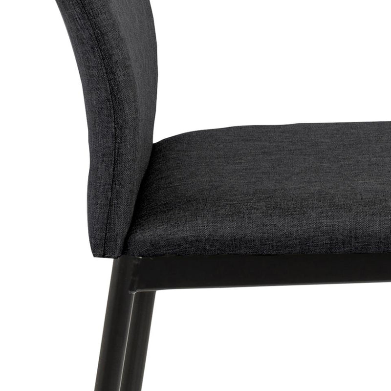Set 2 scaune de bar tapitate cu stofa si picioare metalice Demina Gri inchis / Negru, l41,5xA50xH100,5 cm (6)