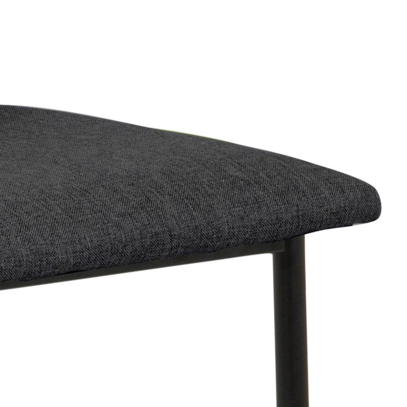 Set 2 scaune de bar tapitate cu stofa si picioare metalice Demina Gri inchis / Negru, l41,5xA50xH100,5 cm (7)