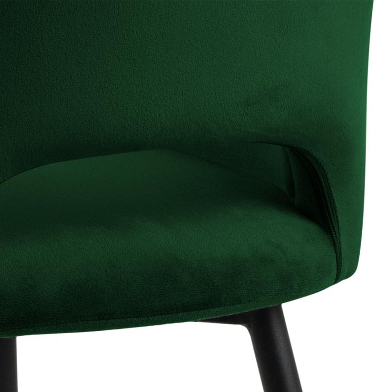 Set 2 scaune de bar tapitate cu stofa si picioare metalice, Felina Velvet Verde / Negru, l54,5xA53,5xH104,5 cm (4)