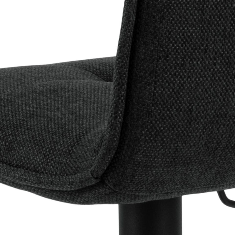 Set 2 scaune de bar rotative tapitate cu stofa si picior metalic, Hellen Antracit / Negru, l45xA54xH113 cm (4)