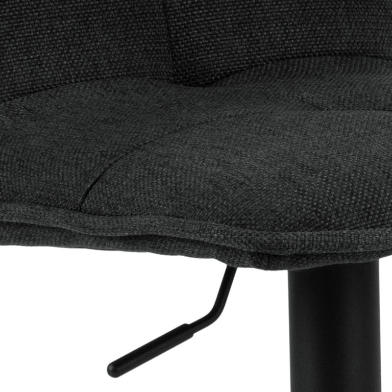 Set 2 scaune de bar rotative tapitate cu stofa si picior metalic, Hellen Antracit / Negru, l45xA54xH113 cm (5)