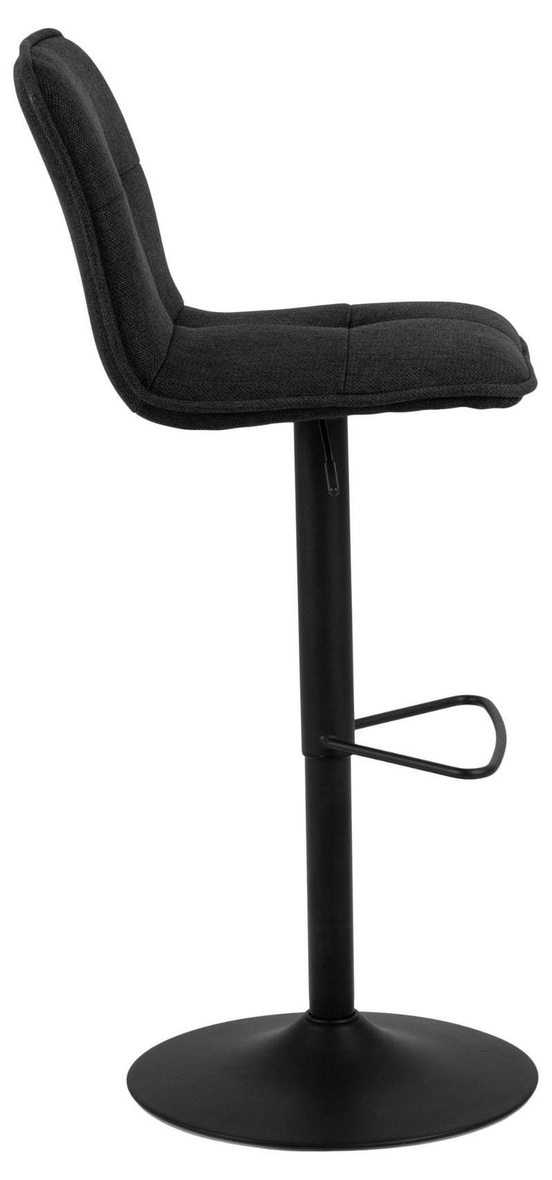 Set 2 scaune de bar rotative tapitate cu stofa si picior metalic, Hellen Antracit / Negru, l45xA54xH113 cm (2)