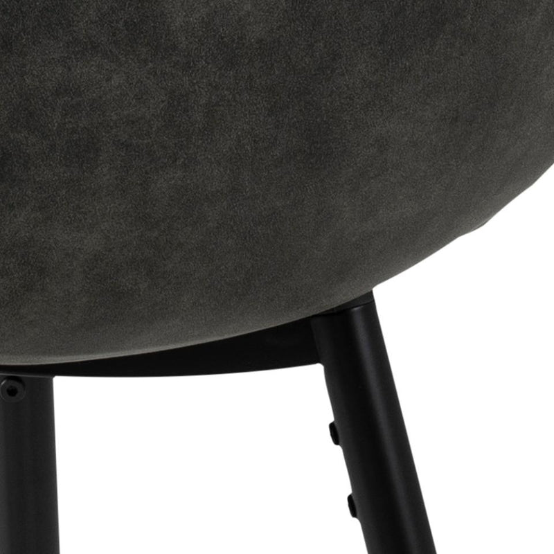 Set 2 scaune de bar tapitate cu stofa si picioare metalice, Wilma Antracit / Negru, l43,5xA48,5xH91 cm (5)