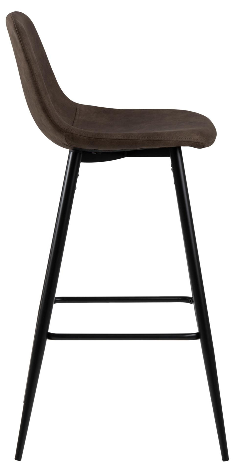 Set 2 scaune de bar tapitate cu stofa si picioare metalice, Wilma Maro / Negru, l46,6xA51xH101 cm (2)