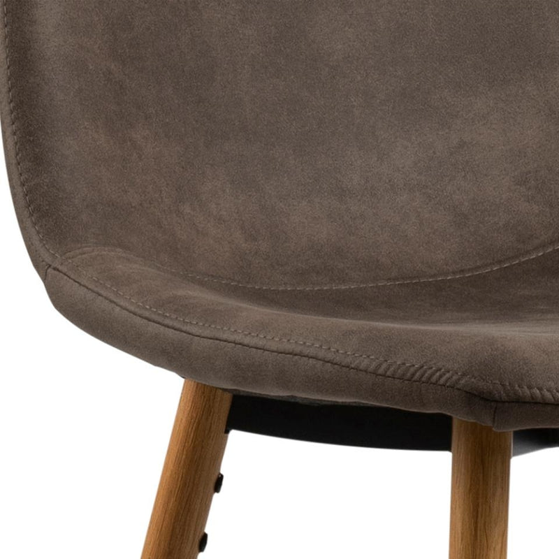 Set 2 scaune de bar tapitate cu stofa si picioare metalice, Wilma Maro / Stejar, l46,6xA51xH101 cm (4)
