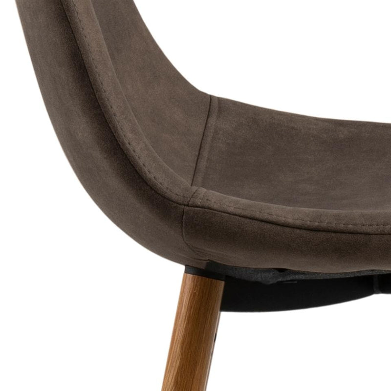 Set 2 scaune de bar tapitate cu stofa si picioare metalice, Wilma Maro / Stejar, l46,6xA51xH101 cm (6)