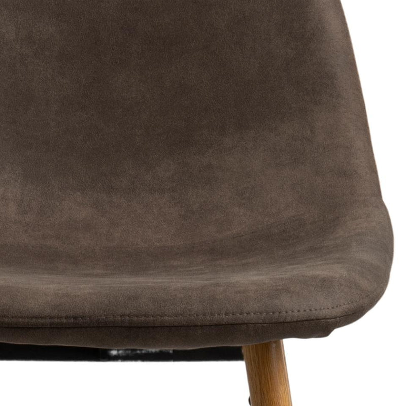 Set 2 scaune de bar tapitate cu stofa si picioare metalice, Wilma Maro / Stejar, l46,6xA51xH101 cm (3)