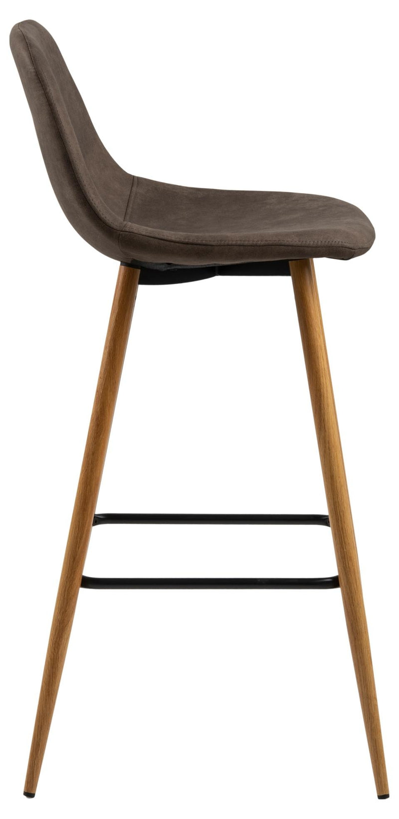 Set 2 scaune de bar tapitate cu stofa si picioare metalice, Wilma Maro / Stejar, l46,6xA51xH101 cm (2)