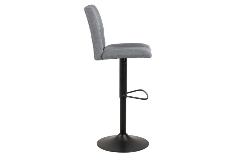 Set 2 scaune de bar tapitate cu stofa si picior metalic Sylvia Gri Deschis / Negru, l41,5xA52xH115 cm (2)