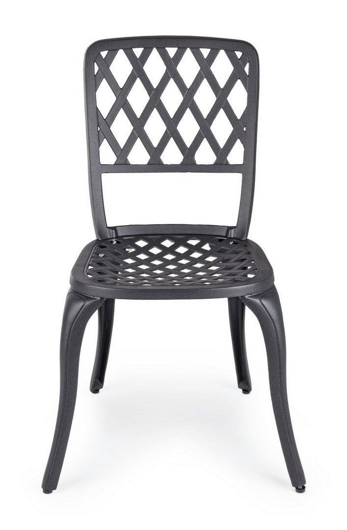 Set 2 scaune de gradina / terasa din metal Faenza Gri Inchis, l44xA46xH89 cm (2)