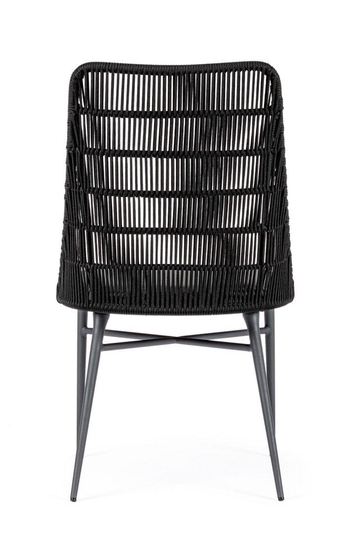 Set 2 scaune de terasa din metal, sezut tapitat cu stofa, Tablita Gri / Negru, l54xA57xH90 cm (6)