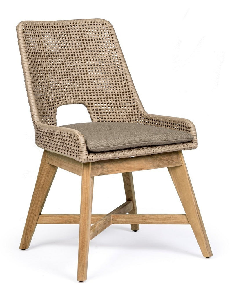 Set 2 scaune de terasa din metal si lemn de tec, Hesperia Grej / Natural, l50xA68xH86 cm (6)