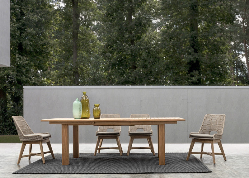 Set 2 scaune de terasa din metal si lemn de tec, Hesperia Grej / Natural, l50xA68xH86 cm (3)