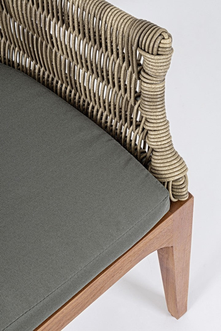 Set 2 scaune de terasa din metal si lemn de tec, Keilani Gri / Natural, l60xA58,5xH85 cm (10)