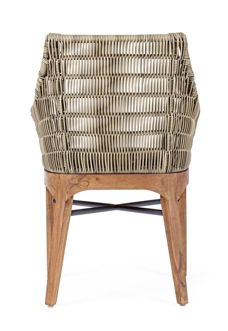 Set 2 scaune de terasa din metal si lemn de tec, Keilani Gri / Natural, l60xA58,5xH85 cm (7)