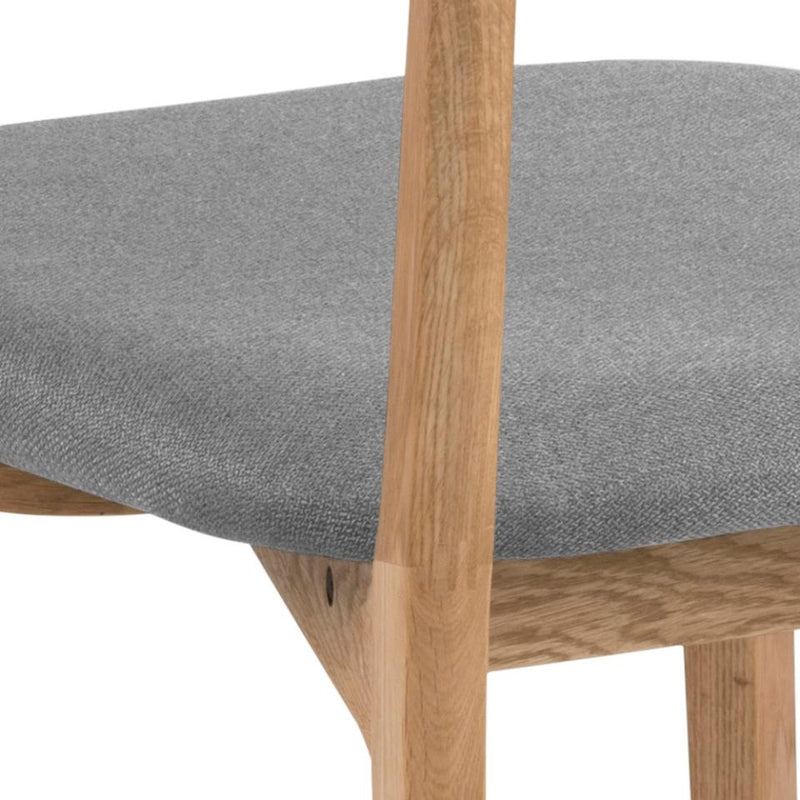 Set 2 scaune din lemn cu sezut tapitat cu stofa, Taxi Gri deschis / Stejar, l45xA49xH84 cm (5)