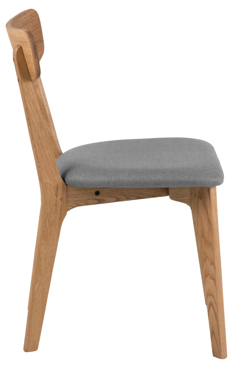 Set 2 scaune din lemn cu sezut tapitat cu stofa, Taxi Gri deschis / Stejar, l45xA49xH84 cm (3)