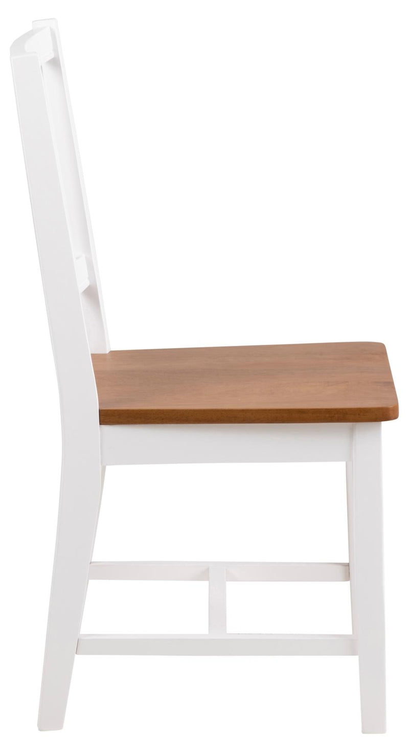 Set 2 scaune din lemn de cauciuc Brisbane Alb / Stejar, l43xA50,5xH89 cm (4)