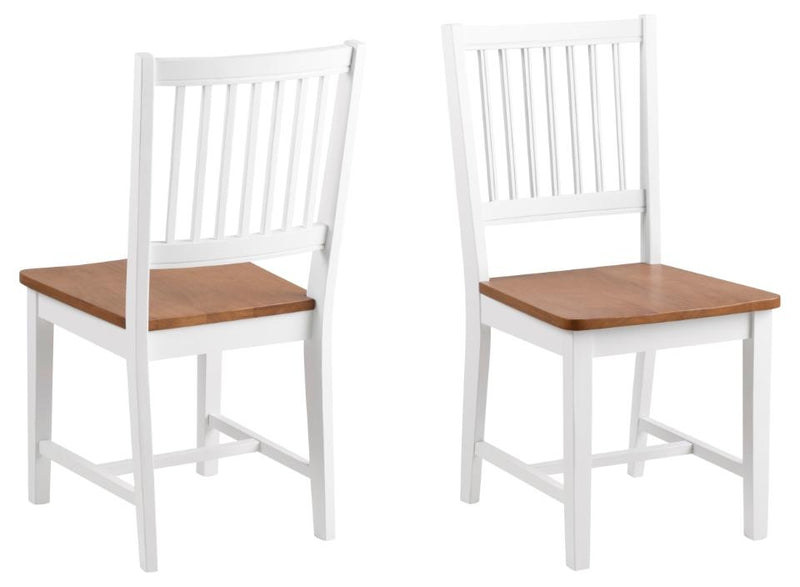 Set 2 scaune din lemn de cauciuc Brisbane Alb / Stejar, l43xA50,5xH89 cm (3)