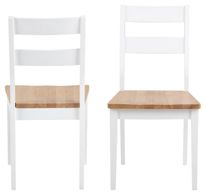 Set 2 scaune din lemn de cauciuc Derry Alb / Stejar, l48xA51,5xH90 cm (2)