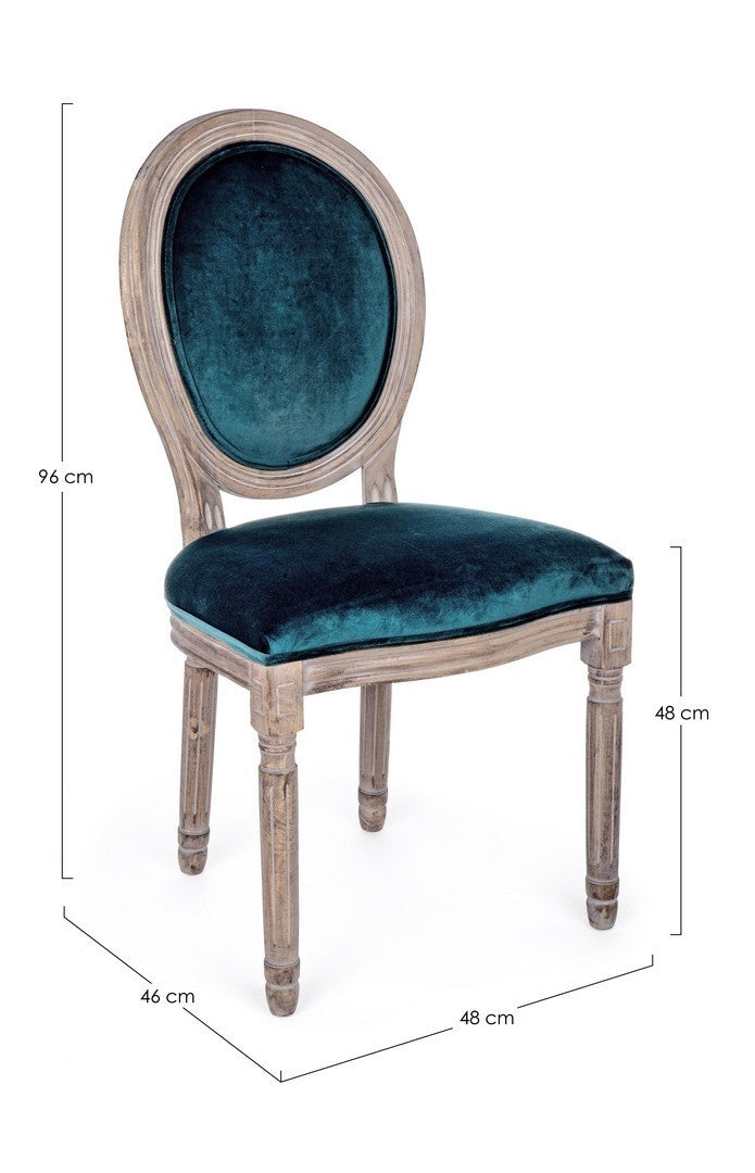 Set 2 scaune din lemn de mestecan, tapitate cu stofa Mathilde Velvet Petrol, l48xA46xH96 cm (4)